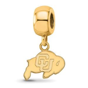 14k Gold Plated Silver Univ. of Colorado XS Buffalo Dangle Bead Charm